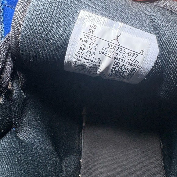 Nike Air Jordan 1 Mid Hyper Royal Black Blue Size 5 Youth - Picture 5 of 6